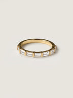 0.63 TCW Baguette CVD Diamond Half Eternity Wedding Band