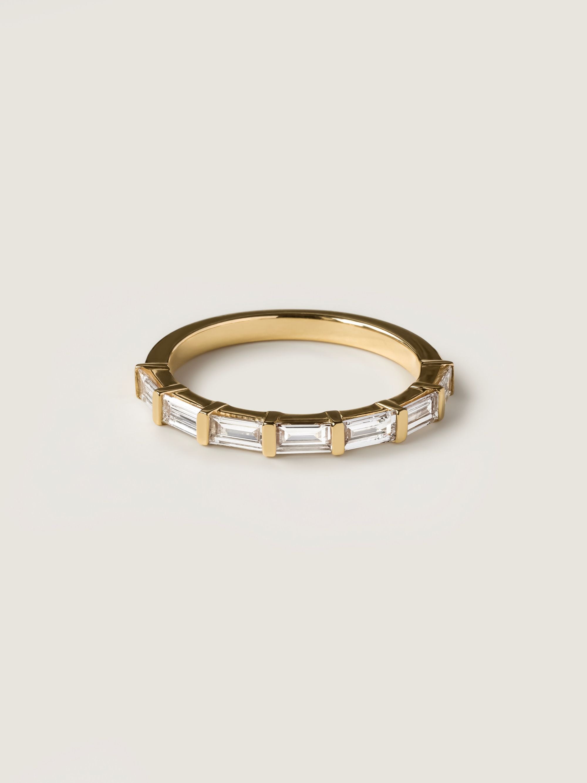 0.63 TCW Baguette CVD Diamond Half Eternity Wedding Band