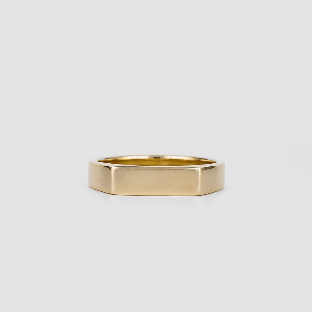 Signet Slim Rectangular Wedding Band For Men