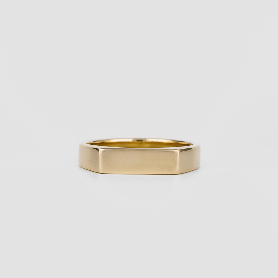 Signet Slim Rectangular Wedding Band For Men