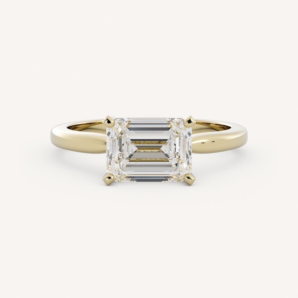 1 CT - 3 CT East-West Emerald Cut Lab grown Diamond Solitaire Engagement Ring