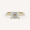 1 CT - 3 CT East-West Emerald Cut Lab grown Diamond Solitaire Engagement Ring