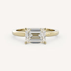 1 CT - 3 CT East-West Emerald Cut Lab grown Diamond Solitaire Engagement Ring
