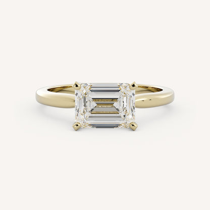 1 CT - 3 CT East-West Emerald Cut Lab grown Diamond Solitaire Engagement Ring