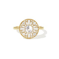0.2 CT Round Cut Moissanite Round Shape Mosaic Engagement Ring