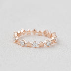 0.6 TCW Round Moissanite Star Inspired Cluster Wedding Band