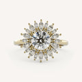 1 CT Round Cut Lab grown Diamond Halo Floral Style Engagement Ring