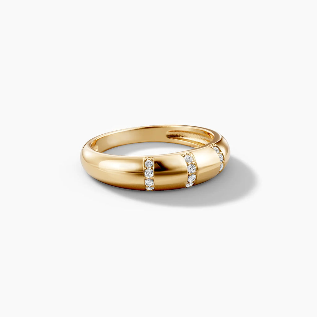 0.08 TCW Round Moissanite Pave Unique Wedding Band