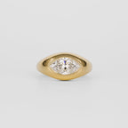 2.18 CT Marquise Cut Lab grown Diamond Flush Setting Engagement Ring