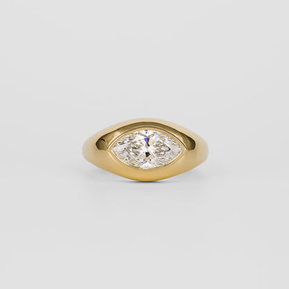 2.18 CT Marquise Cut Lab grown Diamond Flush Setting Engagement Ring