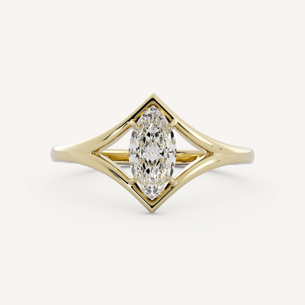 1.2 CT Marquise Cut Lab grown Diamond Split Shank Solitaire Engagement Ring