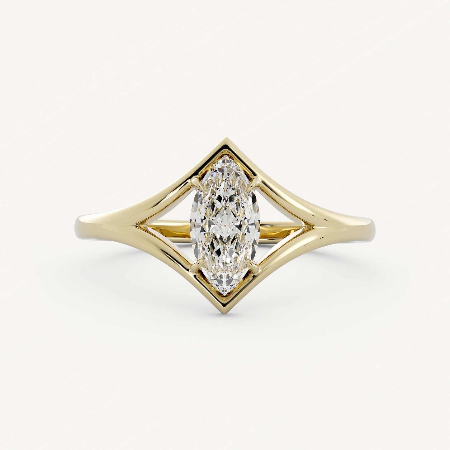 1.2 CT Marquise Cut Lab grown Diamond Split Shank Solitaire Engagement Ring