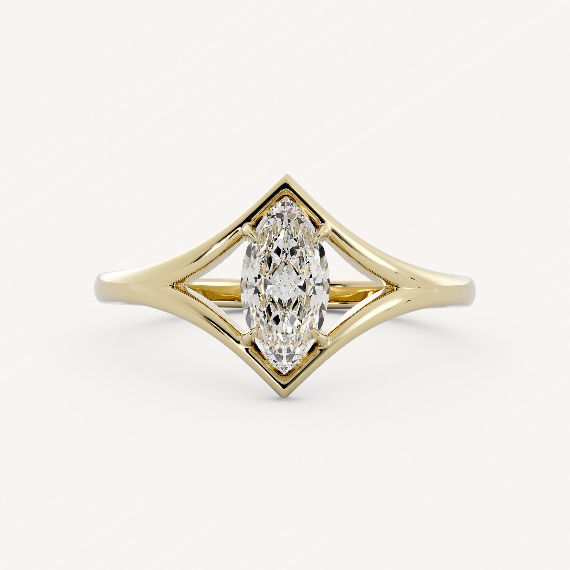 1.2 CT Marquise Cut Lab grown Diamond Split Shank Solitaire Engagement Ring