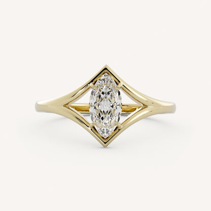 1.2 CT Marquise Cut Lab grown Diamond Split Shank Solitaire Engagement Ring