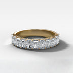 1.4 TCW Radiant CVD Diamond Petite Shared Prong Wedding Band