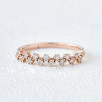 0.15 TCW Round Moissanite Dainty Cluster Wedding Band