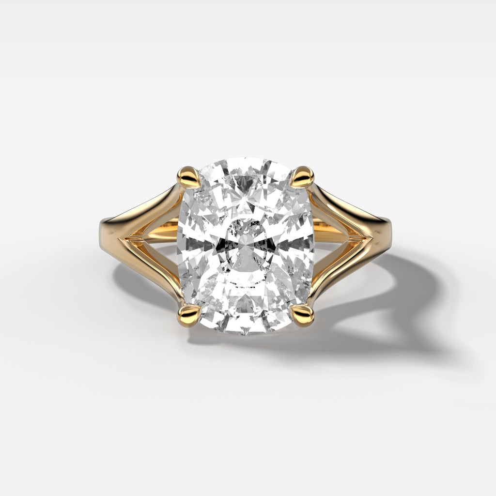 1 CT - 3 CT Elongated Cushion Cut Lab grown Diamond Split Shank Engagement Ring