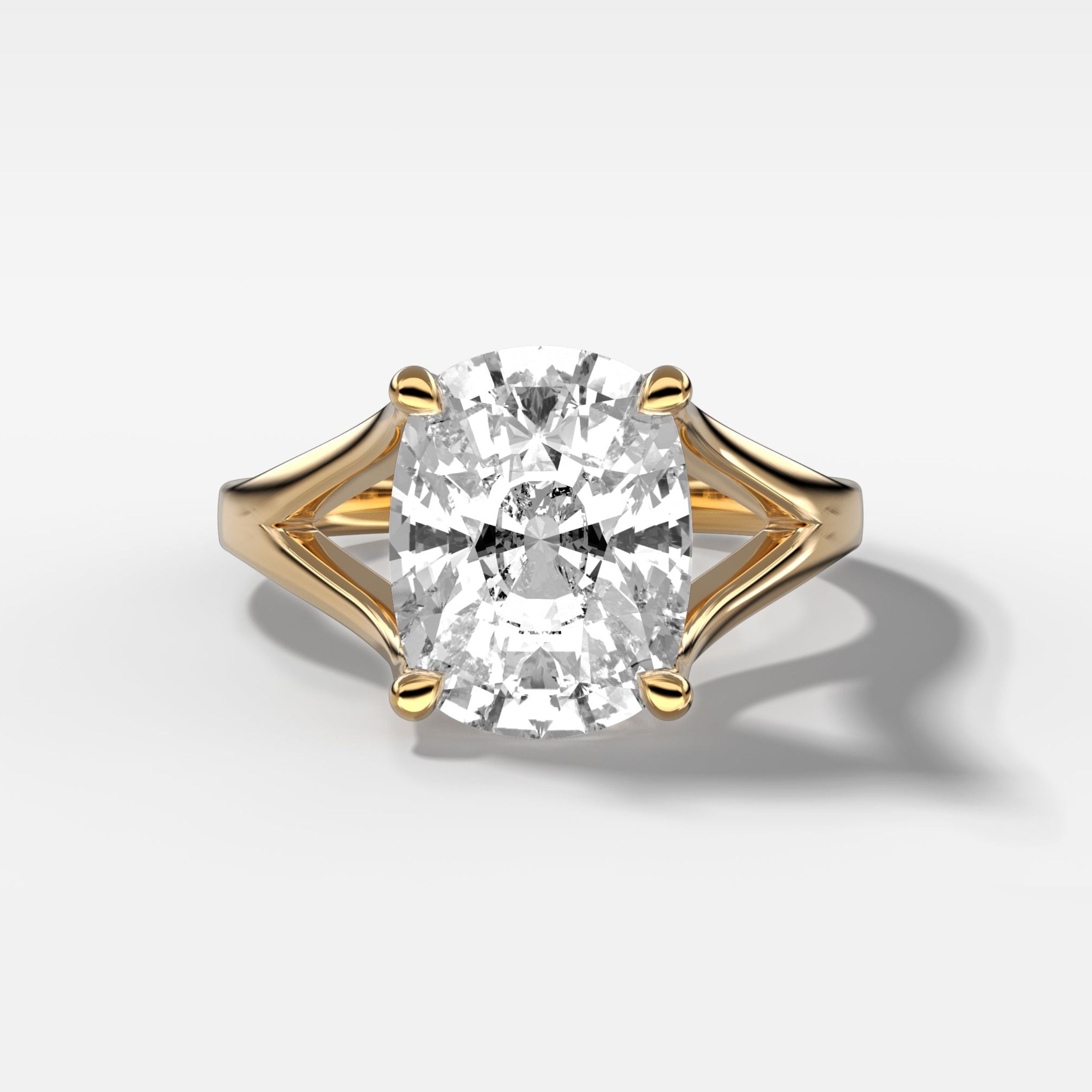 1 CT - 3 CT Elongated Cushion Cut Lab grown Diamond Split Shank Engagement Ring