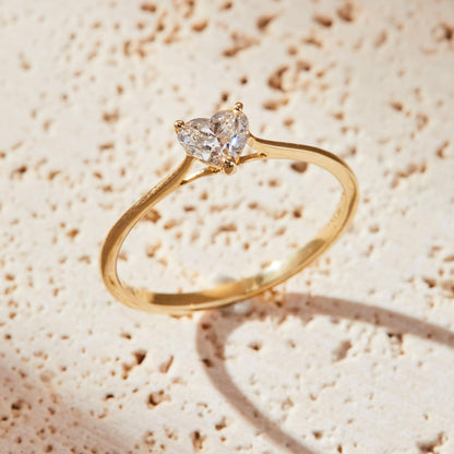 0.5 CT Heart Cut Solitaire Moissanite Engagement Ring