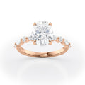 2 CT Oval Cut Dainty Pave Moissanite Engagement Ring