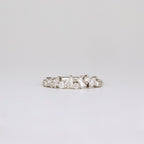 0.57 TCW Multi Shape CVD Diamond Cluster Pave Wedding Band
