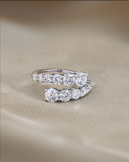 2.07 TCW Round CVD Diamond Open Wedding Band