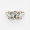 1 CT - 2 CT Oval Cut Three Stone Moissanite Engagement Ring