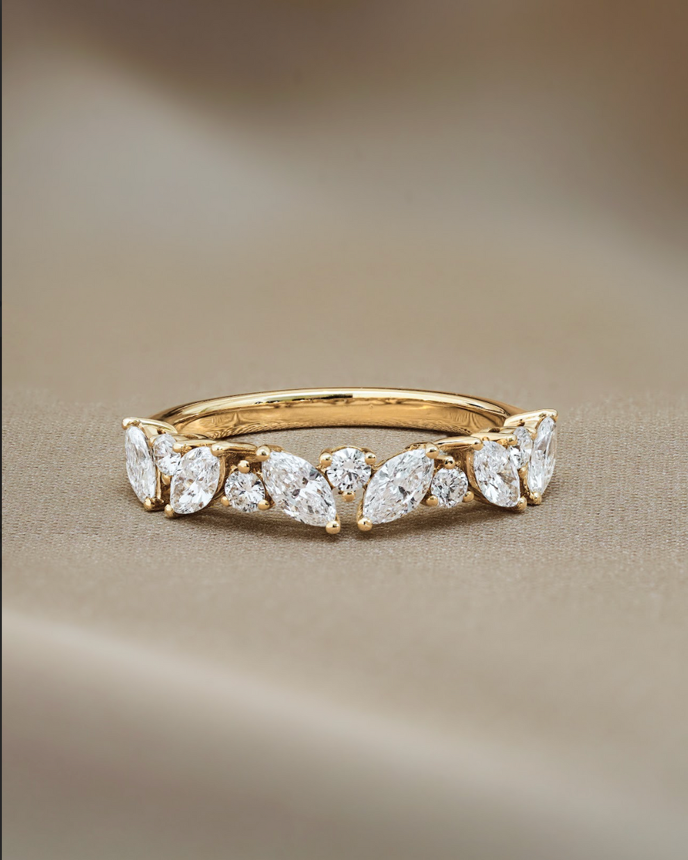 1.14 TCW Round & Marquise CVD Diamond Pave Wedding Band