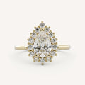 0.7 CT - 1.75 CT Pear Cut Lab grown Diamond Halo Engagement Ring
