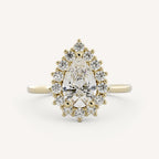 0.7 CT - 1.75 CT Pear Cut Lab grown Diamond Halo Engagement Ring