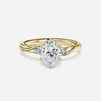 1 CT - 2 CT Oval Cut Three Stone Twisted Moissanite Engagement Ring