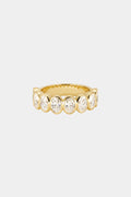 1.1 TCW Oval Moissanite Bezel Set Half Eternity Wedding Band