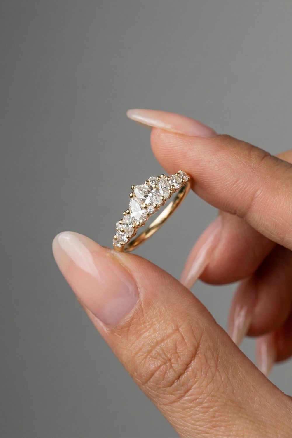 Multi Shape CVD Diamond Wedding Band