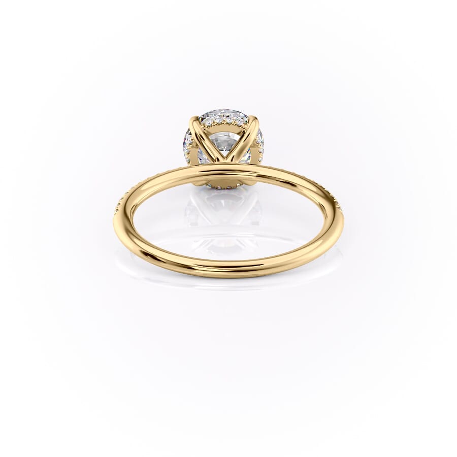 2.5 CT - 3 CT Round Cut Hidden Halo Pave Moissanite Engagement Ring
