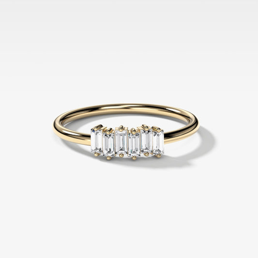 0.27 TCW Baguette CVD Diamond Bar Wedding Band