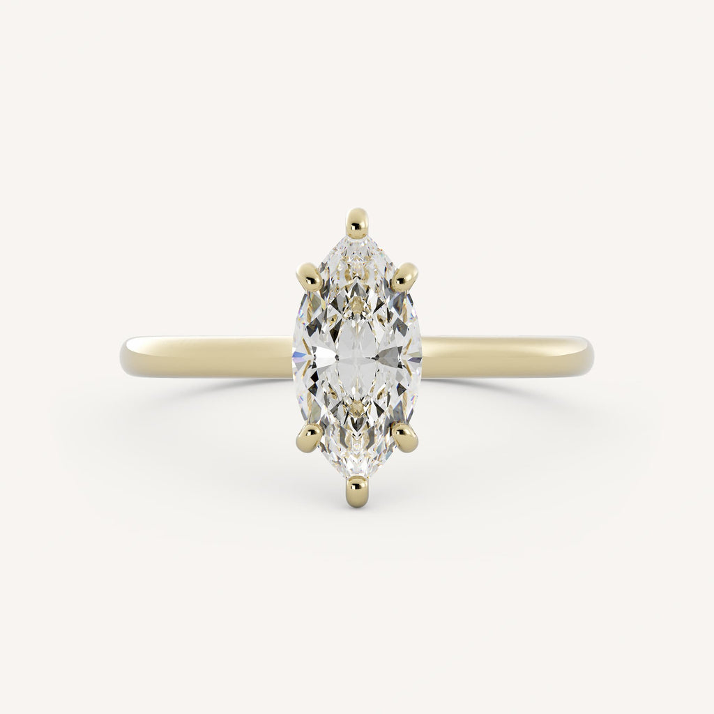 1 CT - 2 CT Marquise Cut Lab grown Diamond Solitaire Engagement Ring