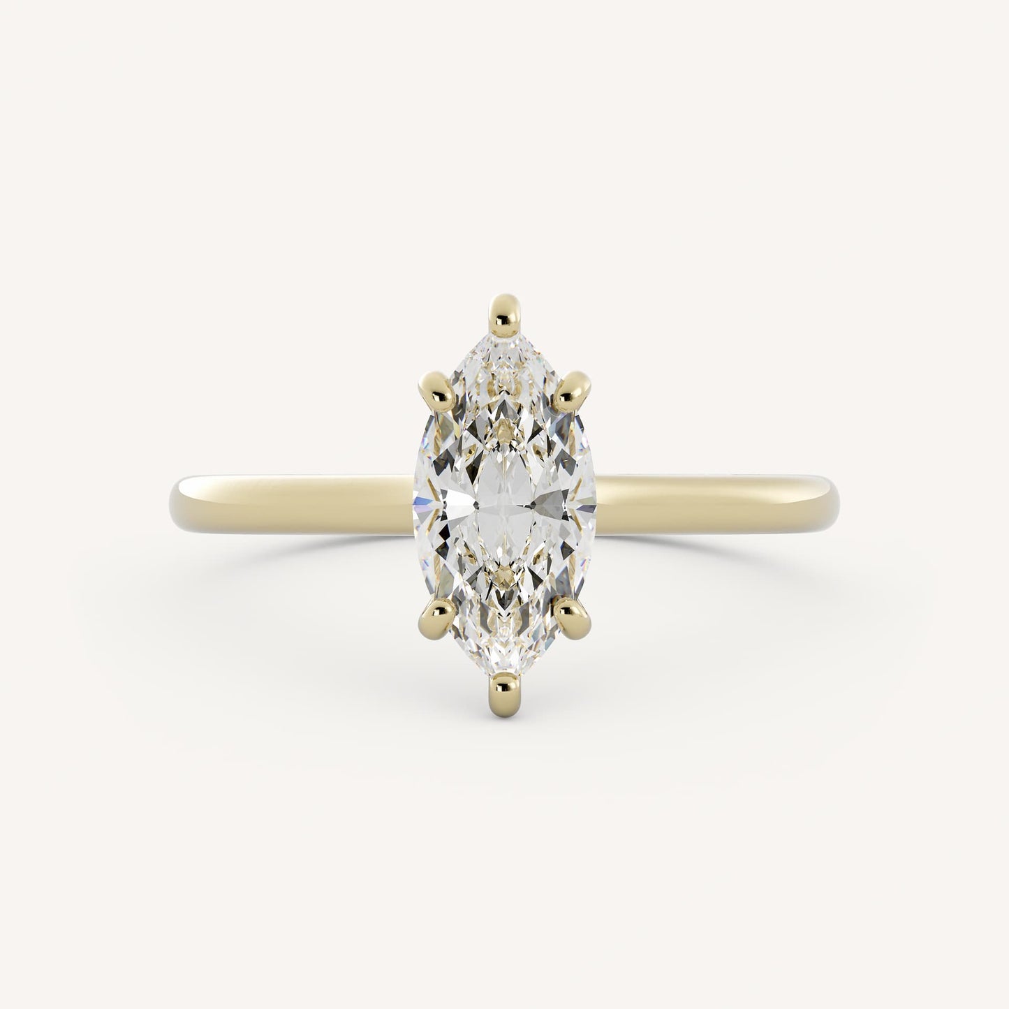 1 CT - 2 CT Marquise Cut Lab grown Diamond Solitaire Engagement Ring