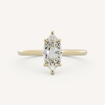 1 CT - 2 CT Marquise Cut Lab grown Diamond Solitaire Engagement Ring
