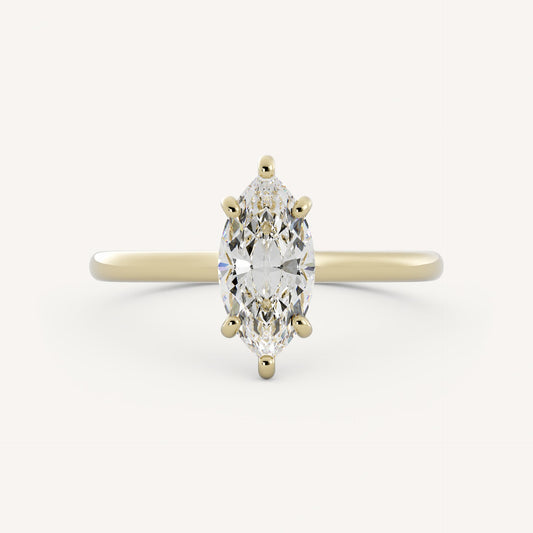 1 CT - 2 CT Marquise Cut Lab grown Diamond Solitaire Engagement Ring