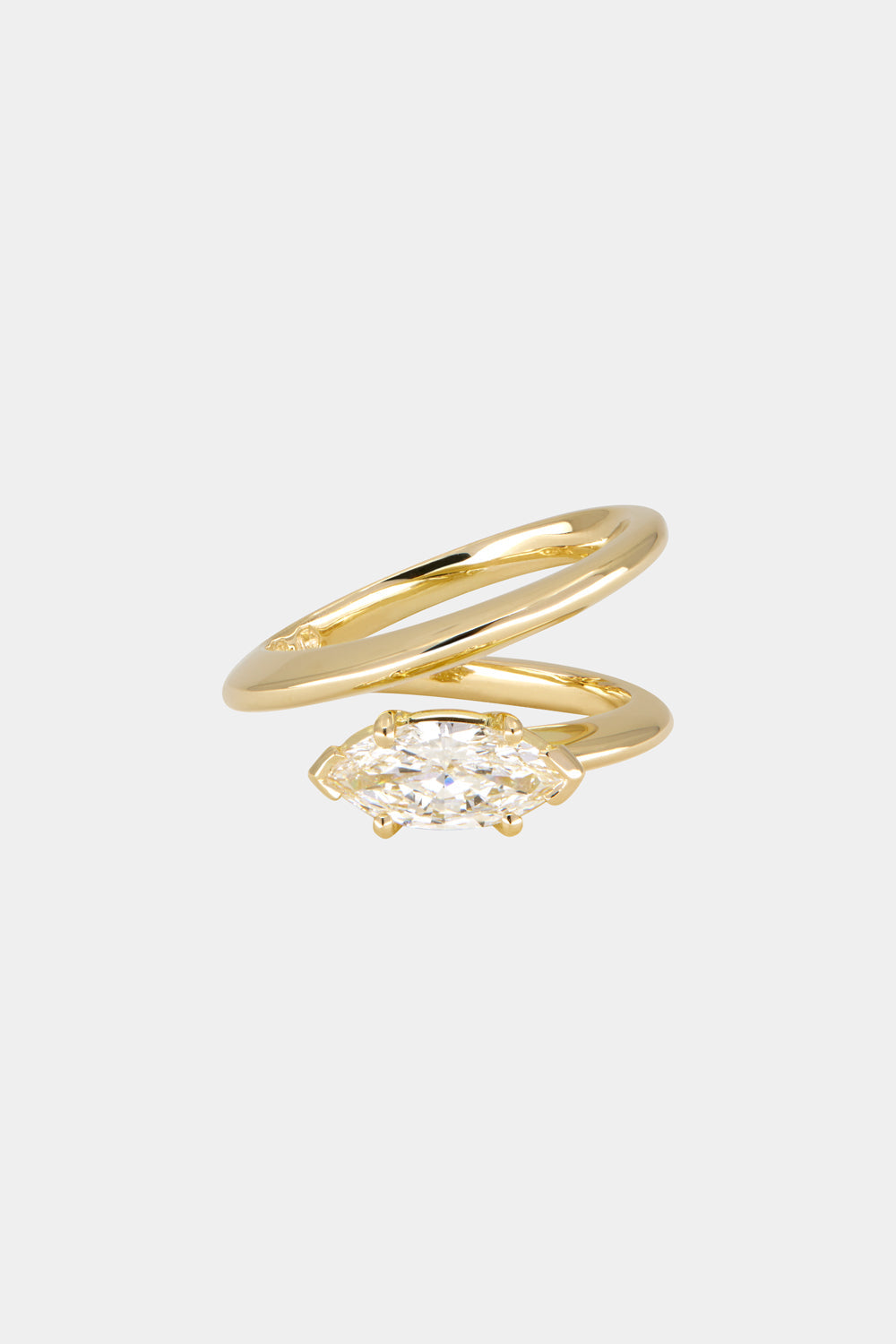 1 CT - 2 CT Marquise Cut Lab grown Diamond Rounded Band Solitaire Engagement Ring