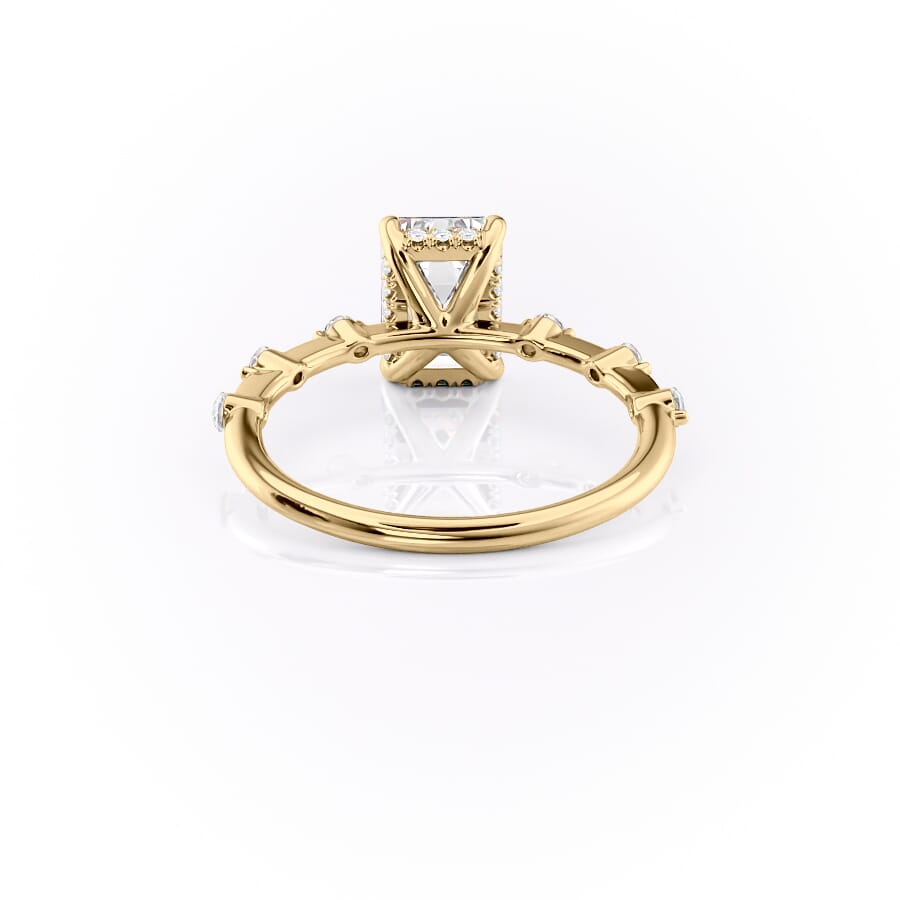 1.5 CT - 3 CT Emerald Cut Hidden Halo Dainty Moissanite Engagement Ring