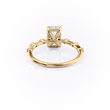 1.5 CT - 3 CT Emerald Cut Hidden Halo Dainty Moissanite Engagement Ring