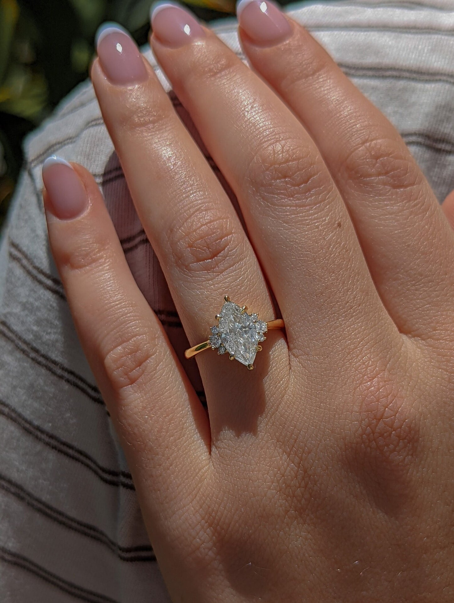 2 CT Marquise Cut Cluster Moissanite Engagement Ring