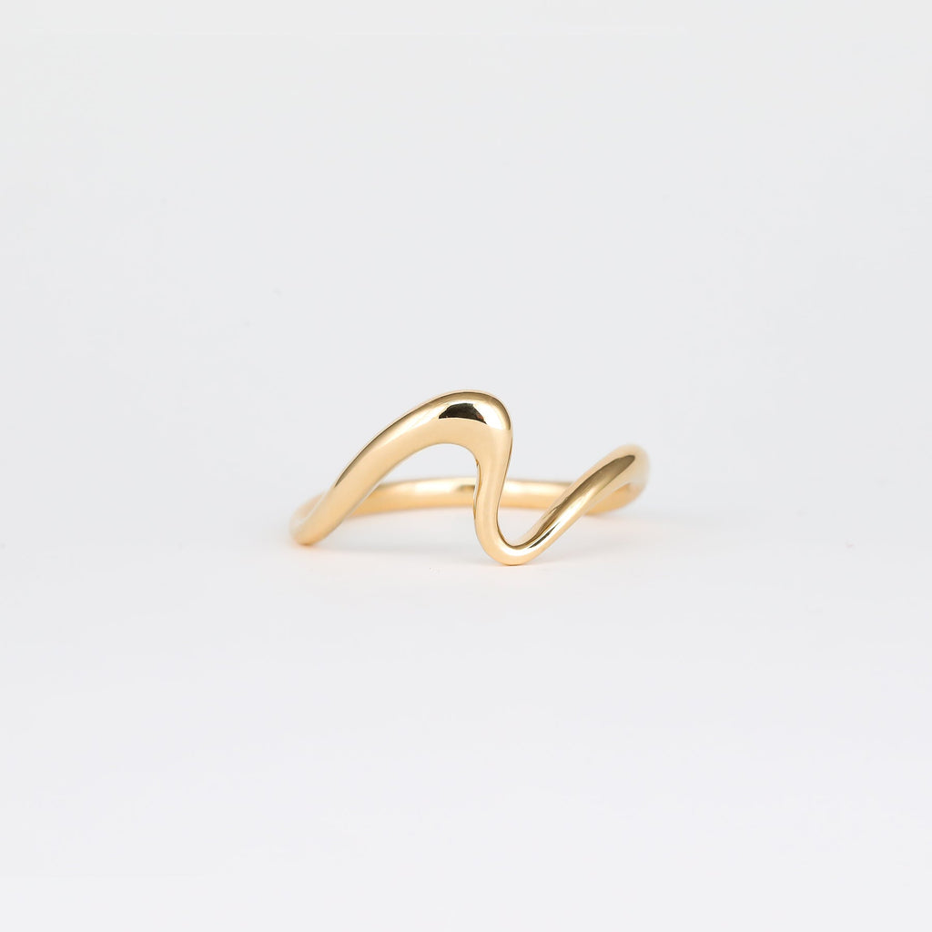 Plain Organic Curved Wedding Band