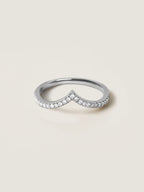 0.2 TCW Round CVD Diamond Pave V-Shaped Wedding Band