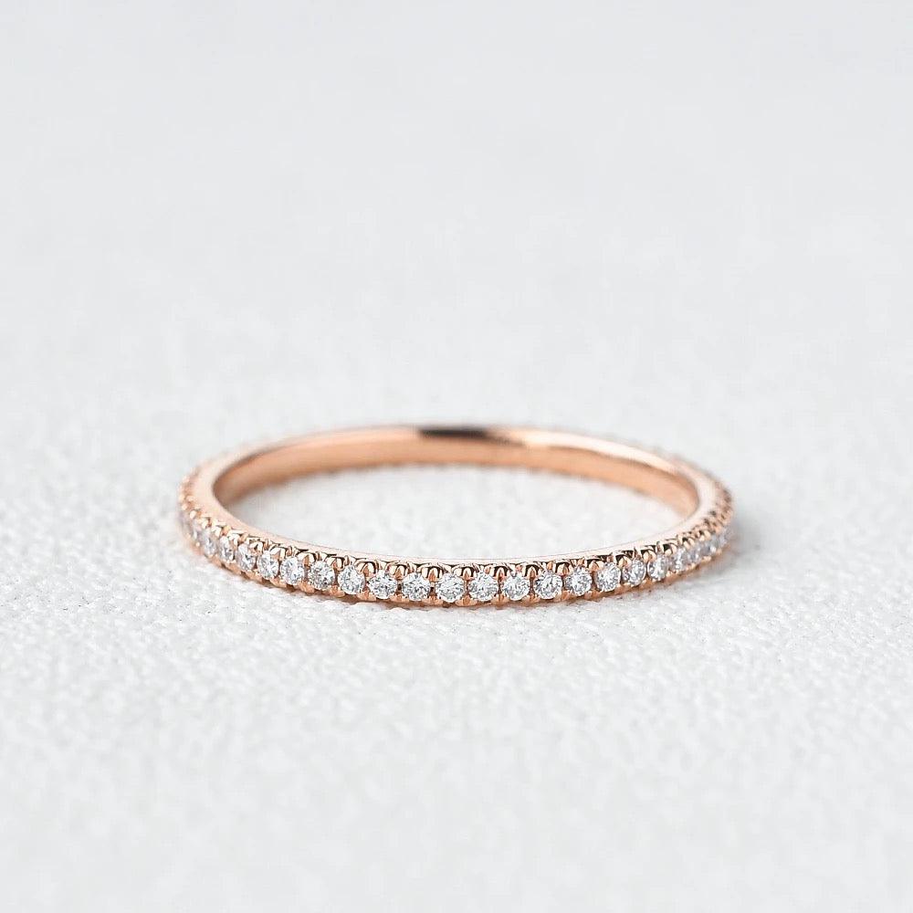 0.2 TCW Round Moissanite Full Eternity Wedding Band