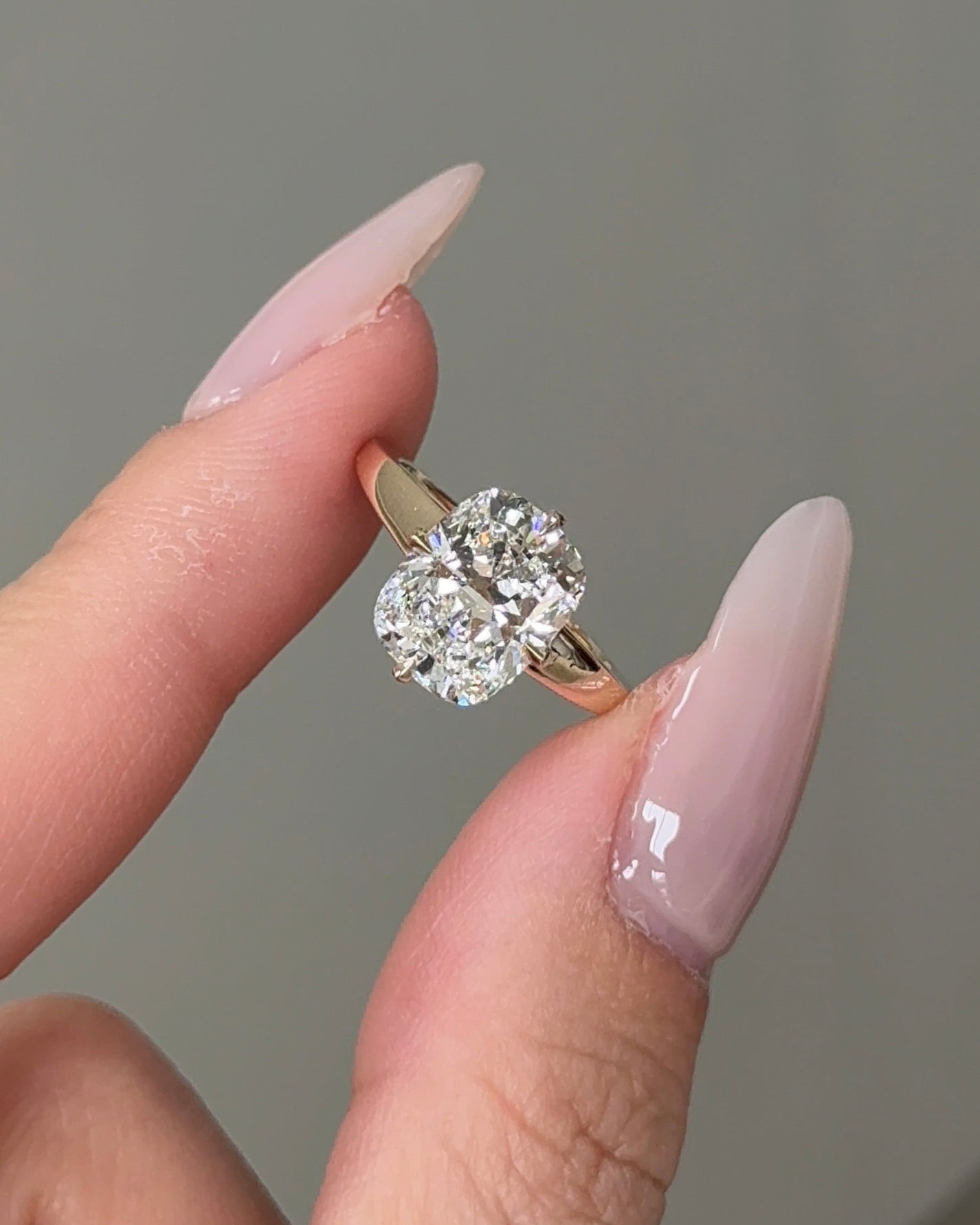 Cushion Cut Lab grown Diamond Hidden Halo Engagement Ring