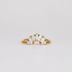 0.6 TCW Multi Shape CVD Diamond Fan Curved Wedding Band