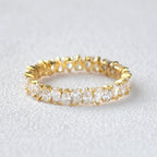 0.75 TCW Pear Moissanite Full Eternity Wedding Band