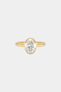 1 CT - 2 CT Oval Cut Lab grown Diamond Bezel Solitaire Engagement Ring